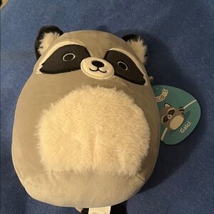Squishmallows Adorable Gray and White Raccoon Plush